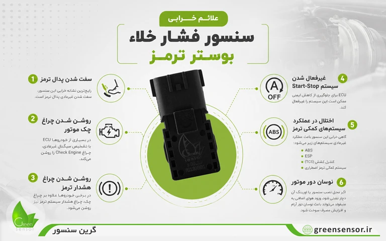 سنسور فشار خلاء بوستر ترمز | علائم خرابی، تست و نحوه تعویض 2 علائم خرابی سنسور فشار خلاء بوستر ترمز